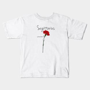 Sagittarius Zodiac Sing Flower Art Kids T-Shirt